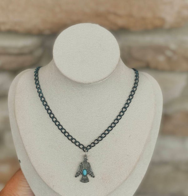 Turquoise and silver Bird
