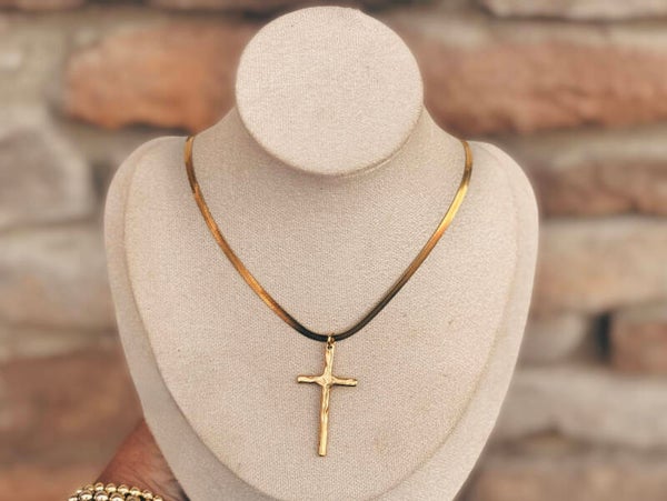 Long cross necklace