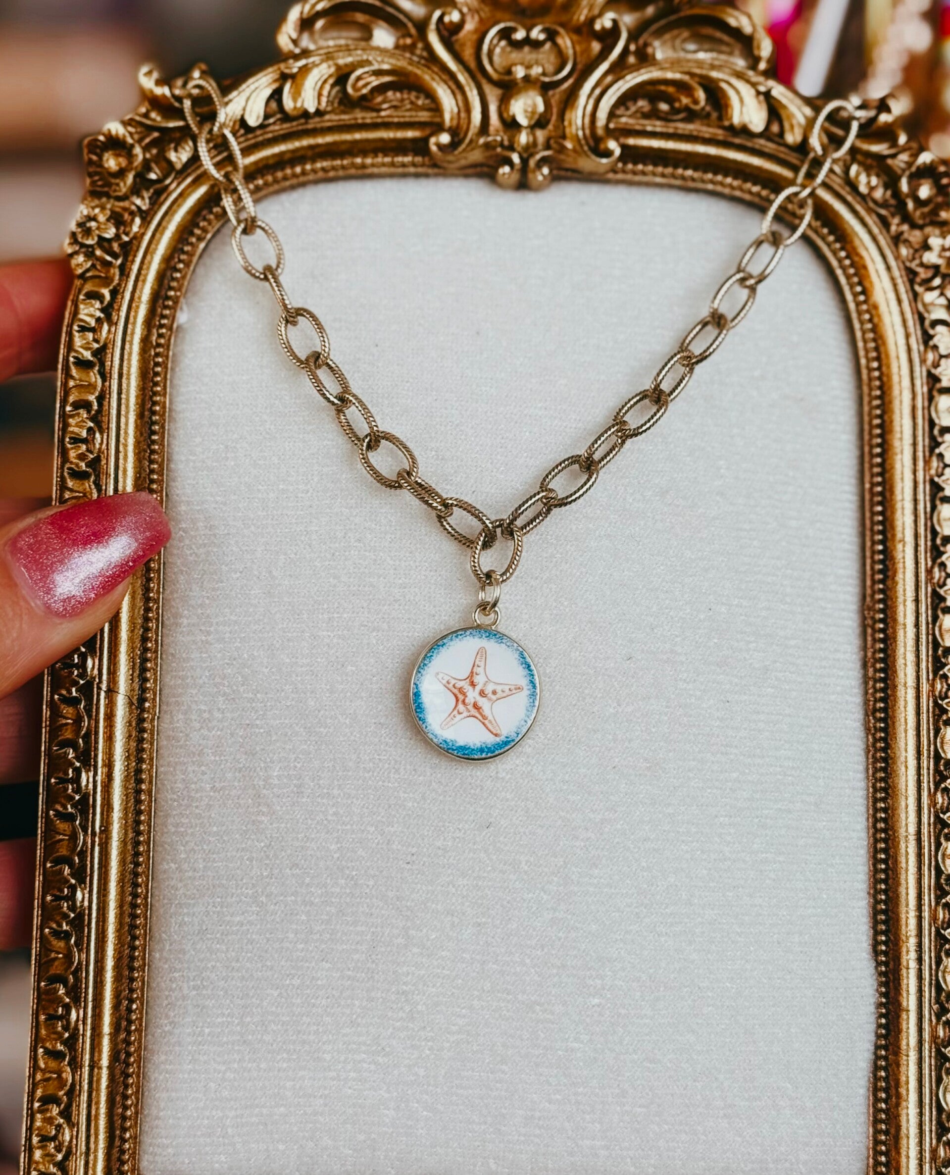 Starfish term necklace