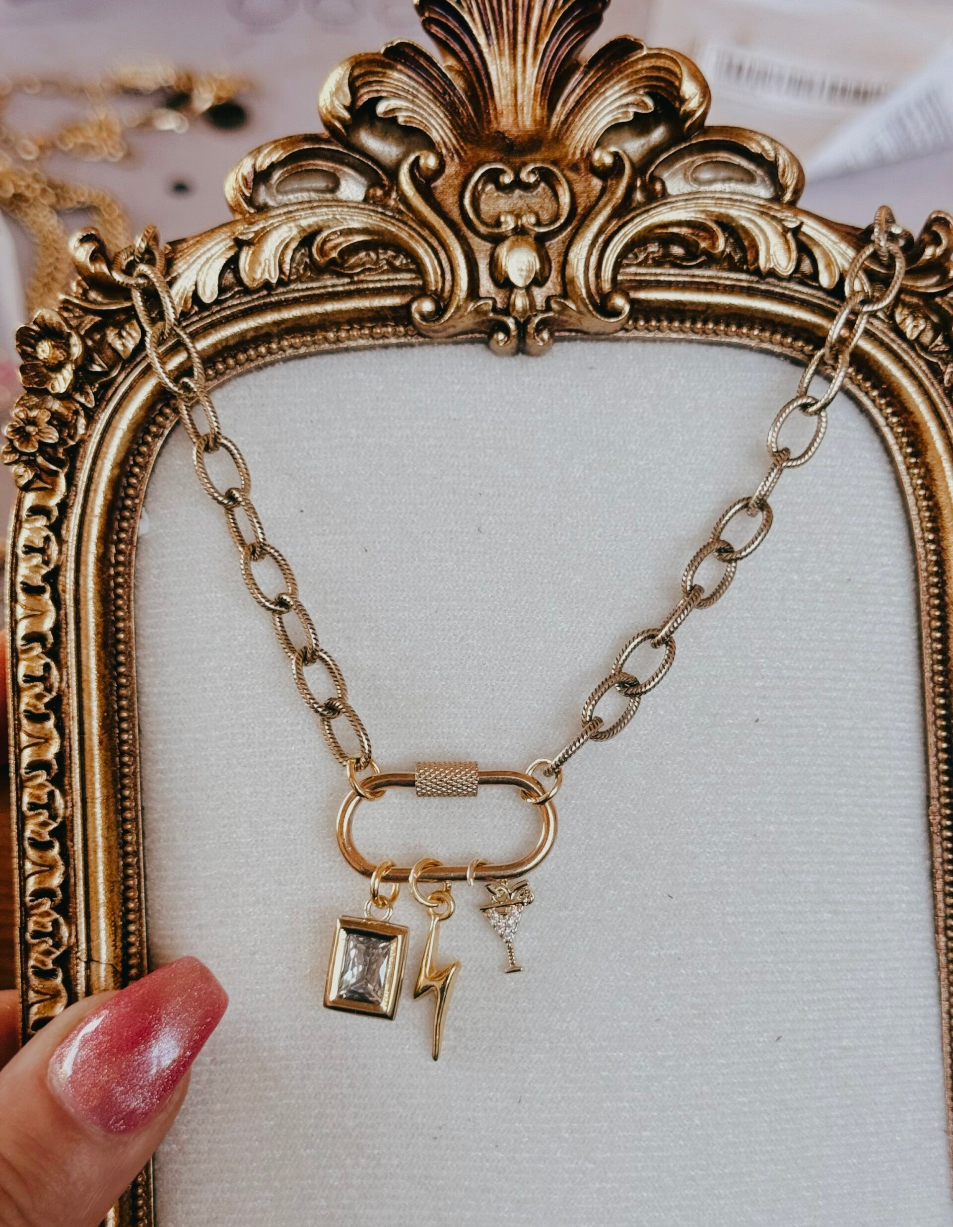Martini and diamond necklace