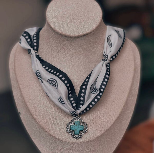 Turquoise charm scarf
