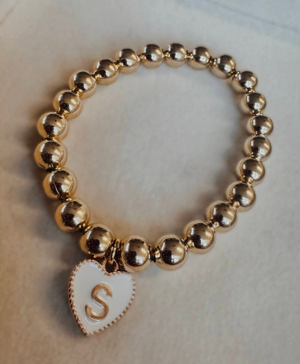 Beaded initial bracelet