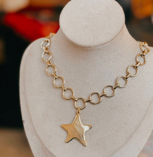 Circle chain, large star necklace