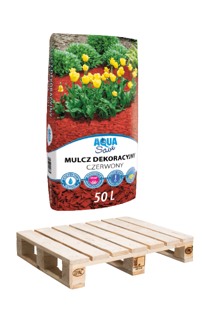 Paleta: Zrębki czerwone 48x50L worek