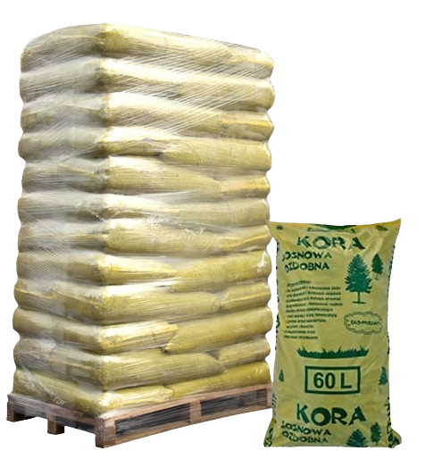 Kora sosnowa paleta 60x60L (30-60mm)
