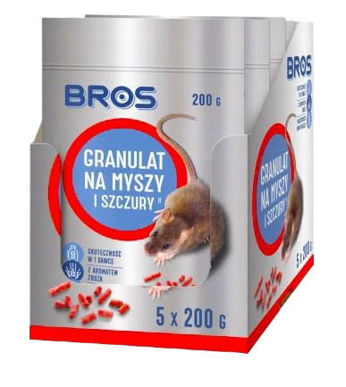 Granulat na myszy i szczury 5x200gr BROS
