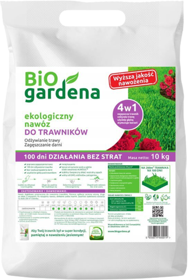 BIOgardena nawóz do trawników 100 dni 10kg