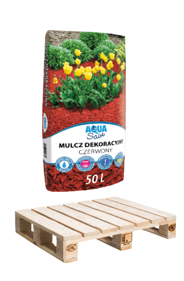 Paleta: Zrębki czerwone 48x50L worek