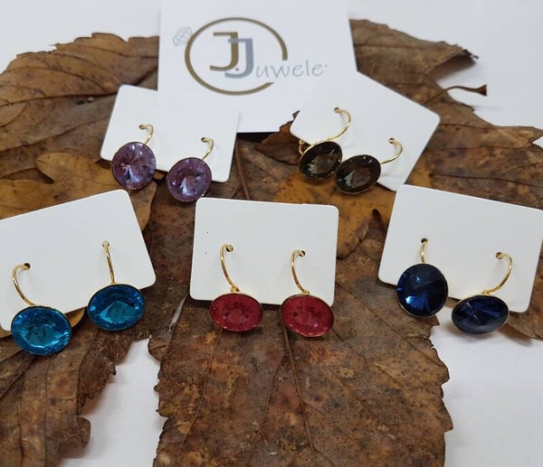 Oorbellen met Rivoli kristal 12mm