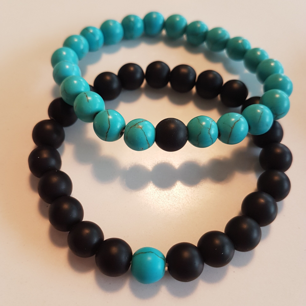 Set van 2 armbanden met natuurstenen