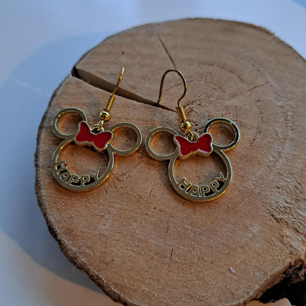 Goudkleurige hangers Minnie Mouse.