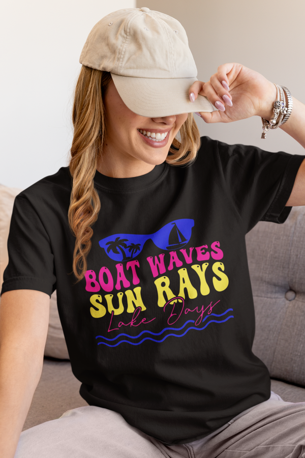 Boat waves sun days lake days