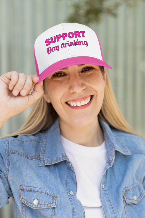 Support day drinking trucker hat
