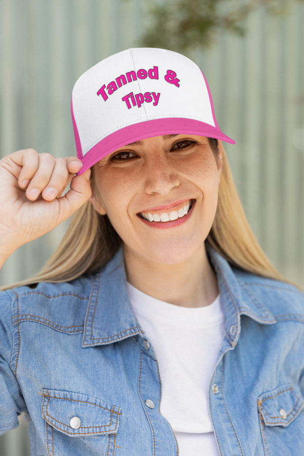 Tanned and tipsy trucker hat