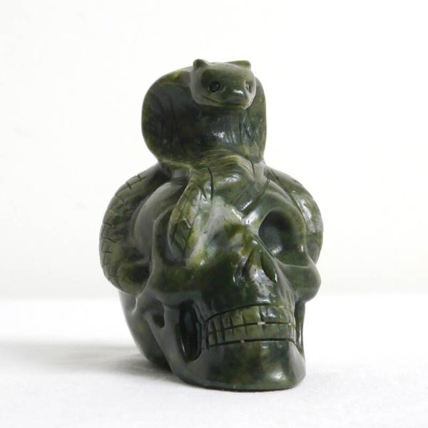 Serpentijn skull met slang