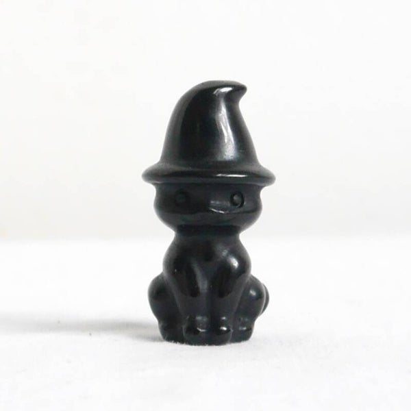 Obsidiaan kat met hoed