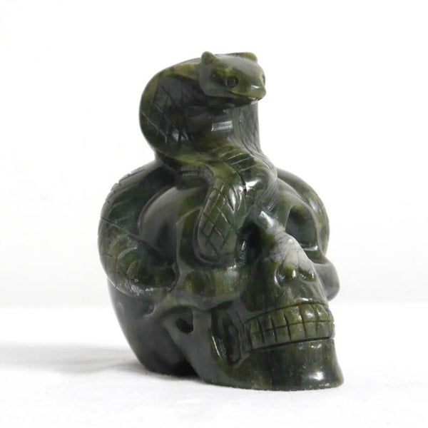 Serpentijn skull met slang