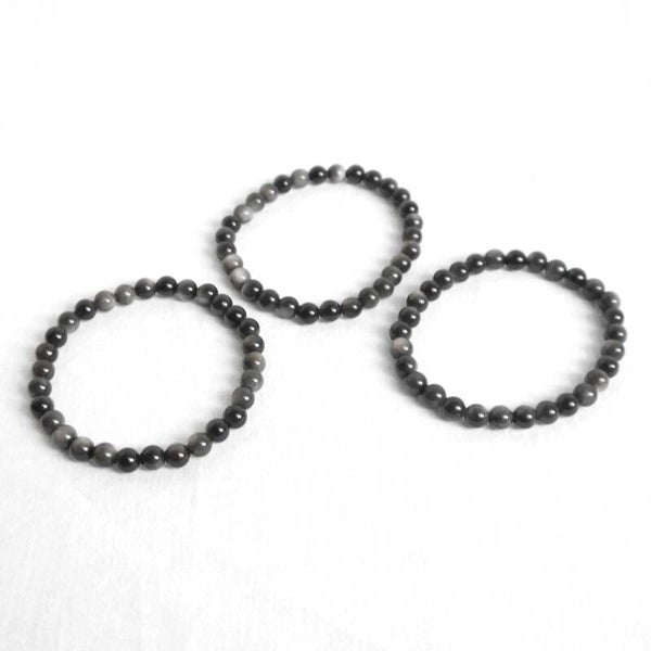 Zilver obsidiaan armband