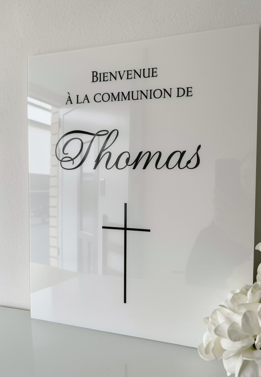 Panneau de Bienvenue Communion - Croix