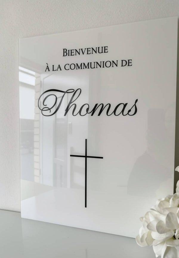 Panneau de Bienvenue Communion - Croix