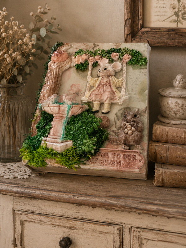 Boîte faux livre Le Jardin Secret des Petites Souris 🌸📚🐿️