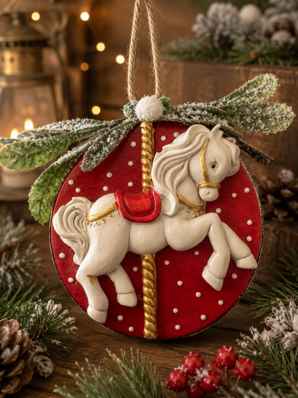 Tambour décoratif – Le Cheval du Manège Enchanté ✨