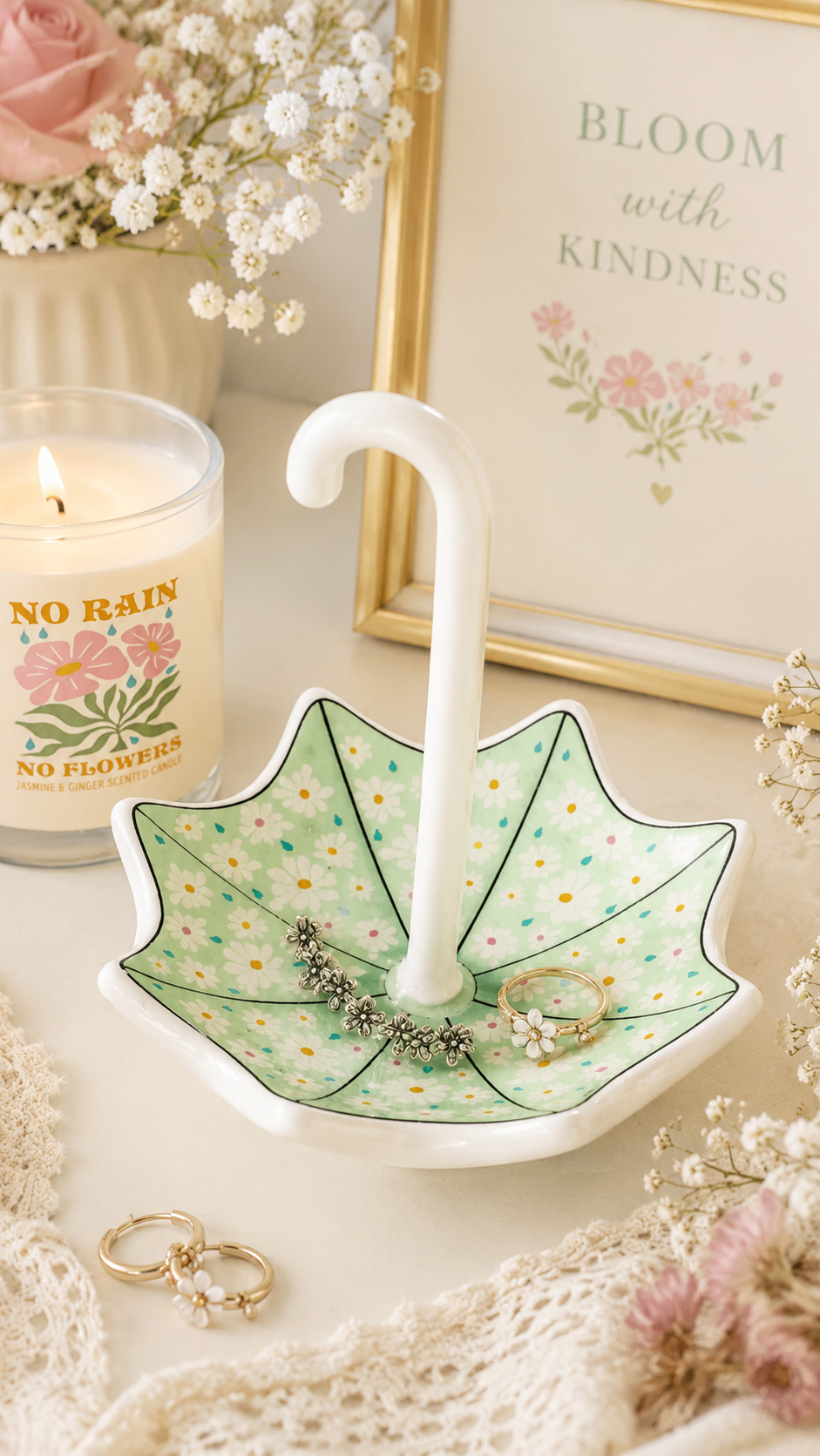 Plat à bibelots « Parapluie Fleuri » ✨☂️