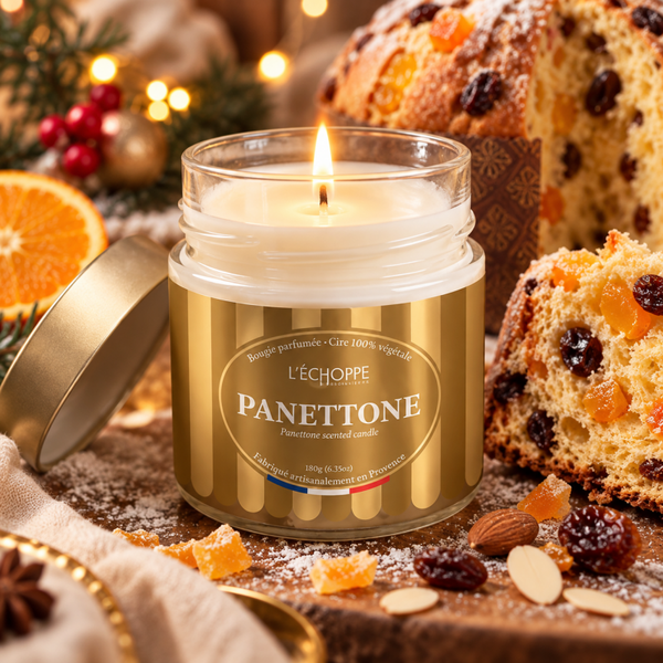 Bougie parfumée Panettone – Édition Hiver ✨