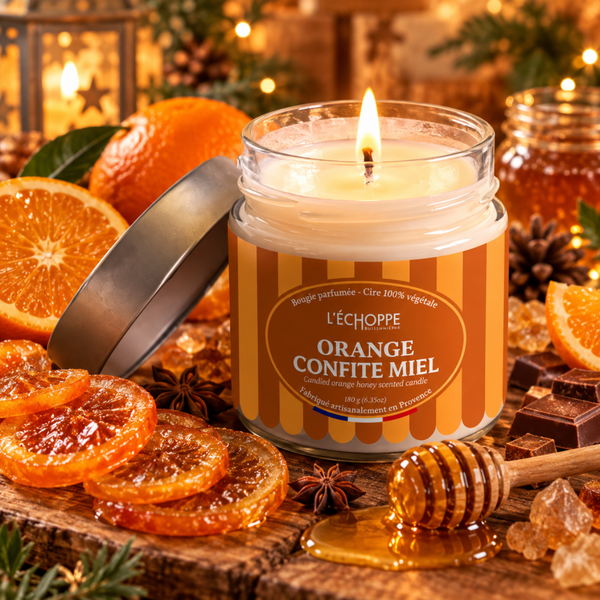 Bougie Orange Confite & Miel – Une douceur irrésistible