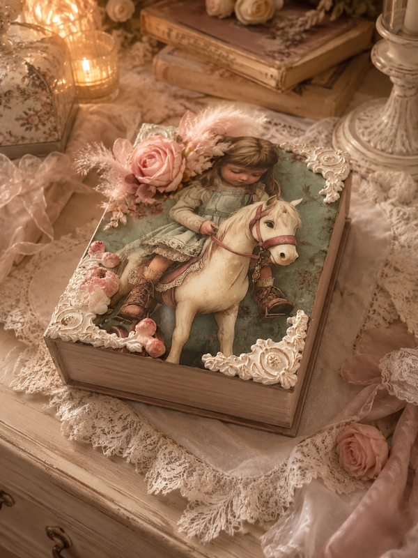 Boîte faux livre  – Le Petit Cheval Blanc 🌸🐴