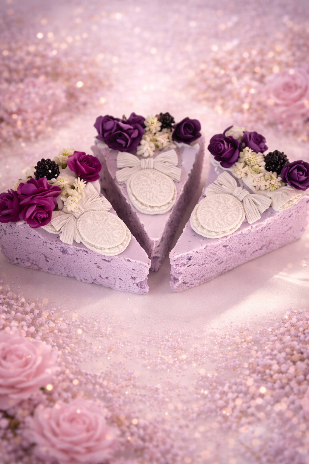 Part de gâteau décorative – Charme d’antan lilas