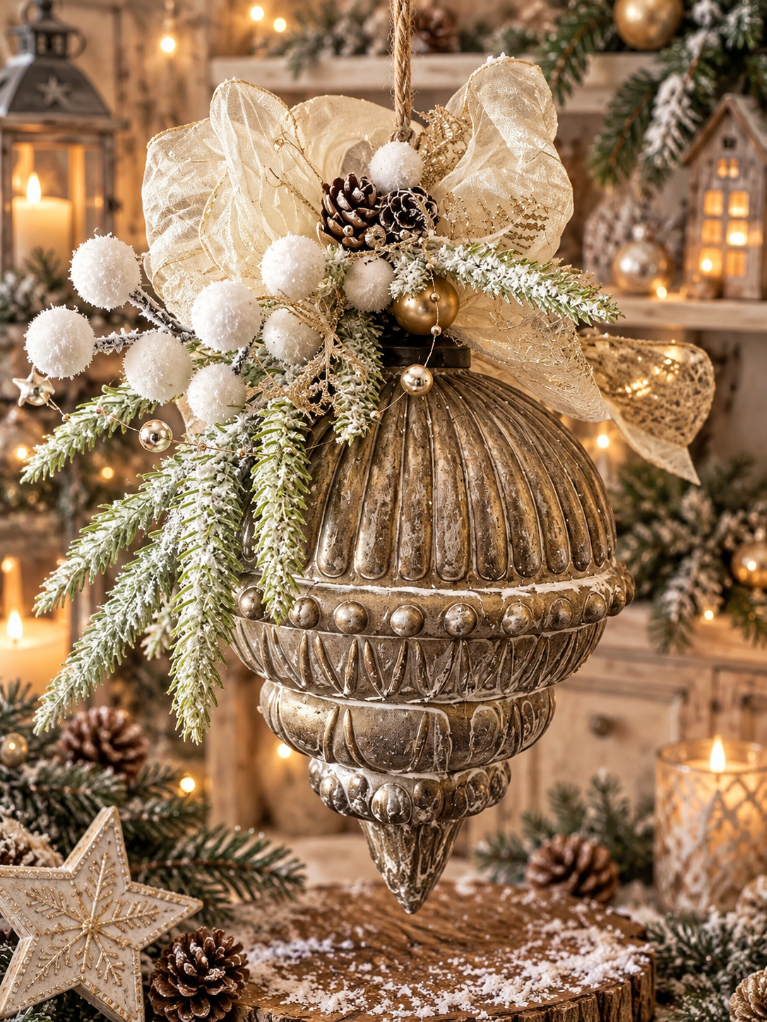 Suspension de Noël en verre – Éclat d’Hiver ✨