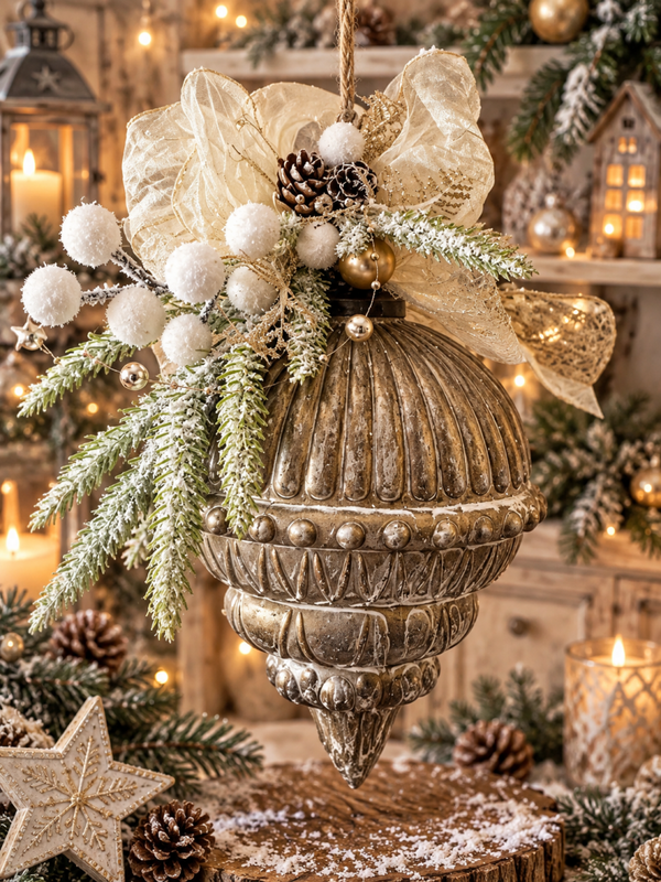 Suspension de Noël en verre – Éclat d’Hiver ✨