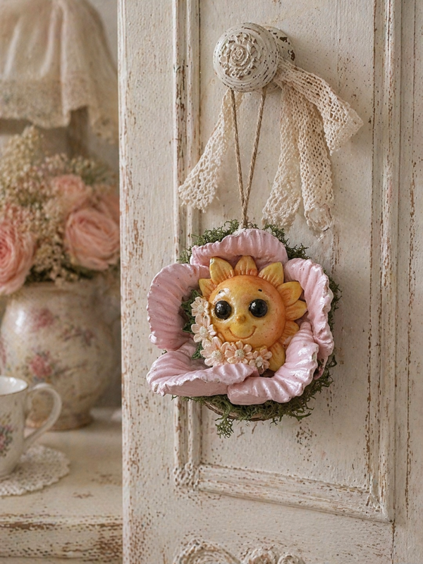 Suspension enchantée – Soleil fleuri ☀️🌸