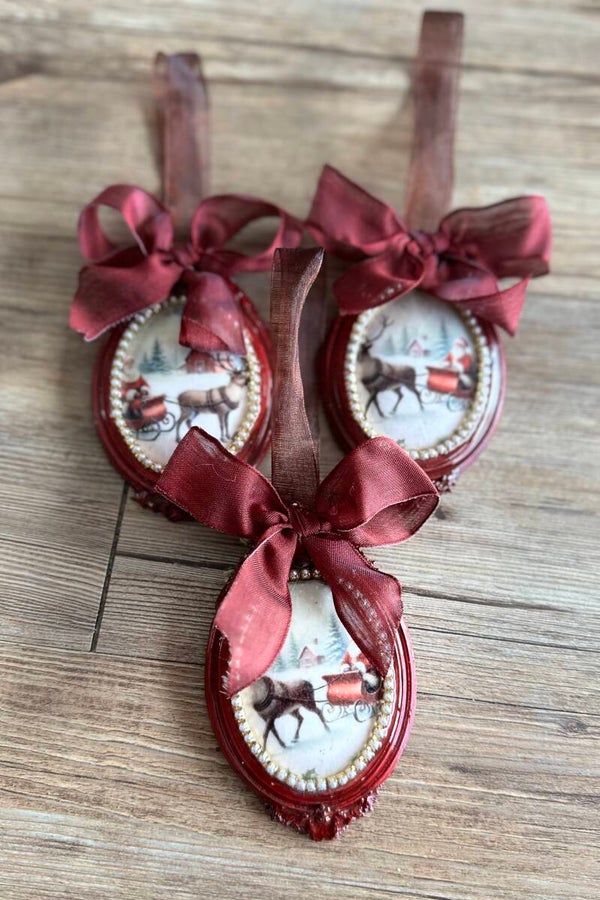 Suspension Vintage – Traîneau de Noël 🎄