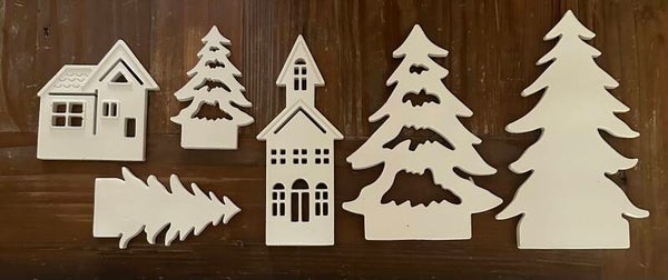 **Village Enchanté de Noël : Modules pour Porte-Bougie Chauffe-Plat**