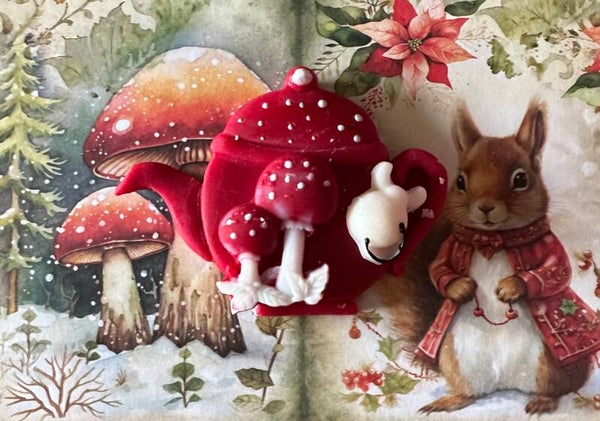 Fondant parfumé noël de la souris modèle  théière ( collation du père Noel)