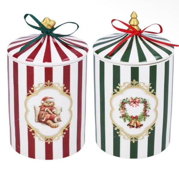Bougie de Noël en pot céramique – Cire de soja