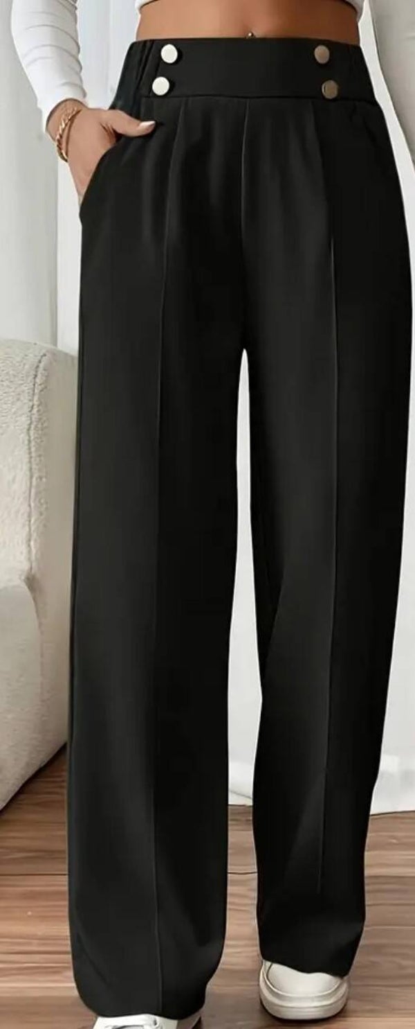 Pantalon large noir extensible