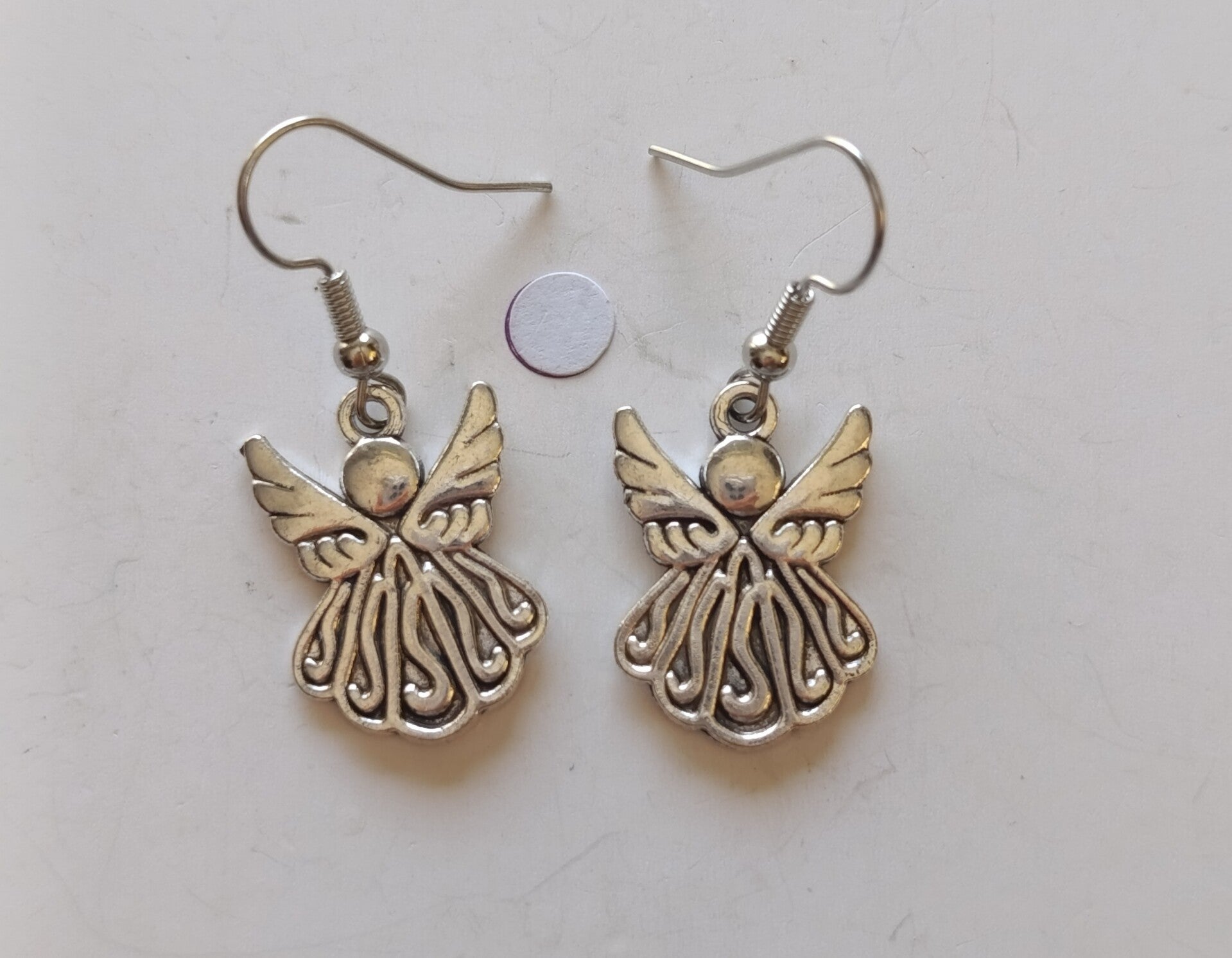 PD-REF06065-(6.00€)- Une Paire BO à Crochet - Thème Ange Argenté
