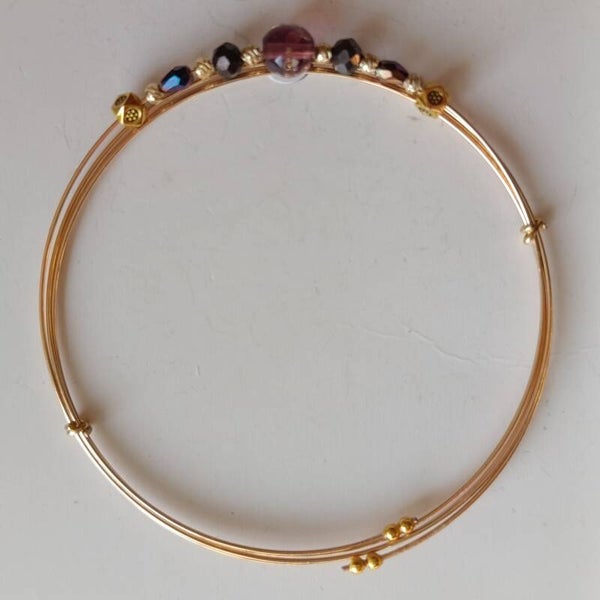 PE-BRF-REF13002-(15.00€)-Un Bracelet Métallique - Perles Coulissantes - Multis Tours (Doré)