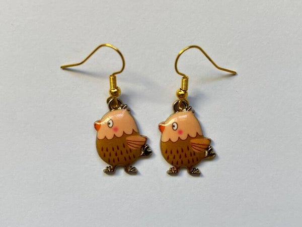 PD-REF8010-(4.50€)- Une Paire BO à Crochet - Thème Animal Oiseau