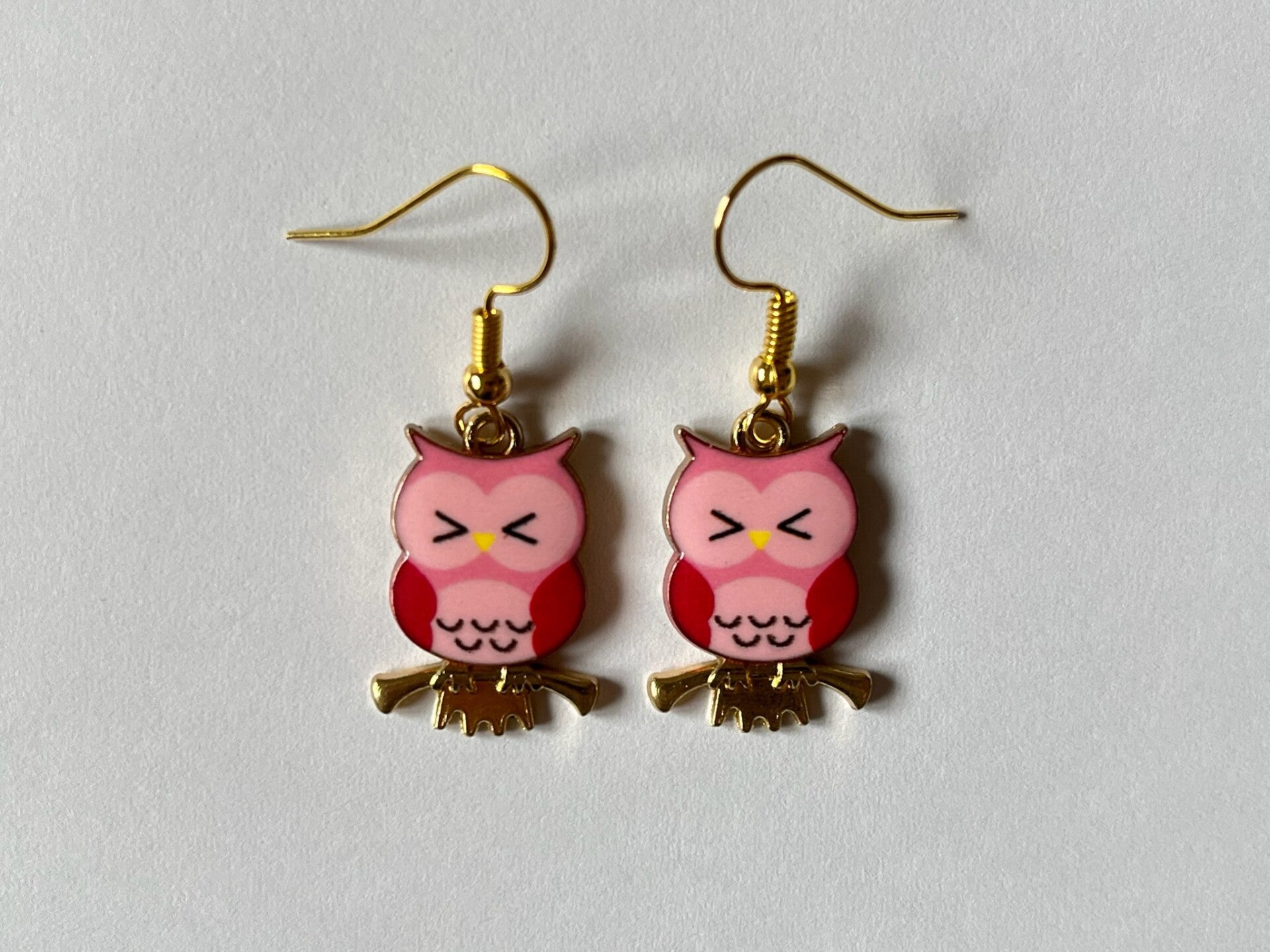 PD-REF8027-(5.00€)- Une Paire BO à Crochet - Thème Animal Hibou