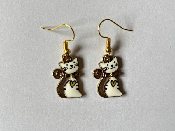 PD-REF8034-(6.00€)- Une Paire BO à Crochet - Thème Animal Chat