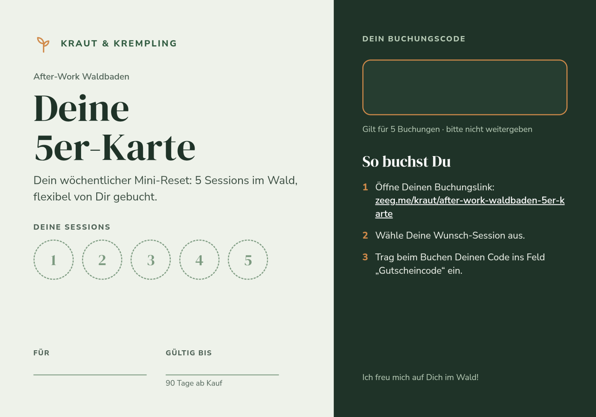 5er-Karte After-Work Waldbaden (Gültig 90 Tage)