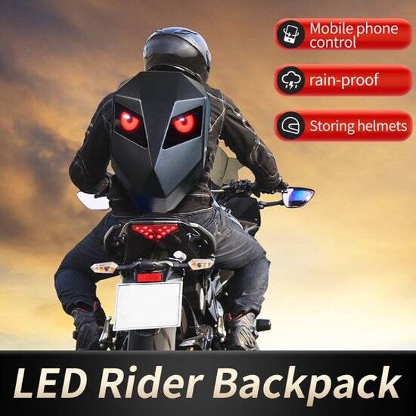 Smart LED Rugzak met Bluetooth App, DIY Display voor Motor/Fiets, Waterdicht, Anti-theft, 180° Open, Helm opbergruimte, Powerbank voeding