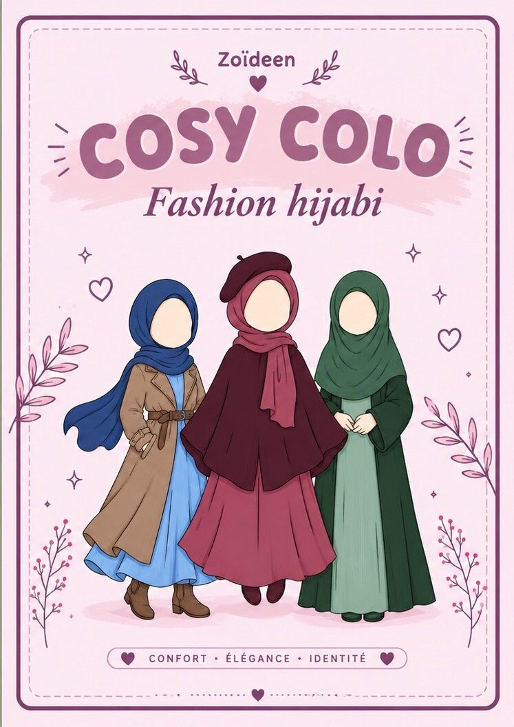 PDF de 5 coloriages cosy colo « fashion hijabi »