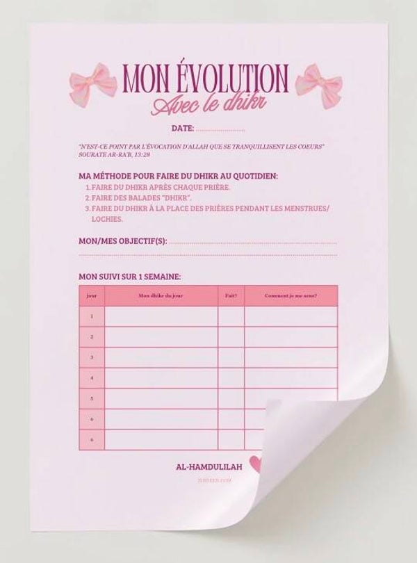 Mon évolution - avec le dhikr