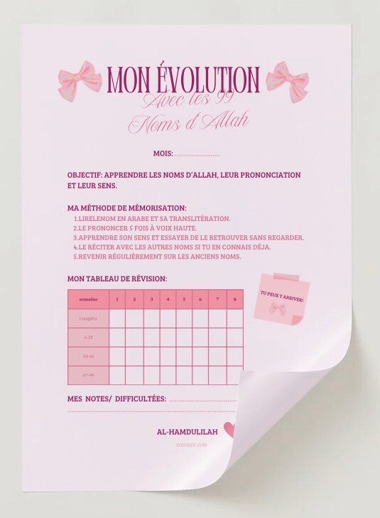 Mon évolution - avec les 99 Noms d’Allah