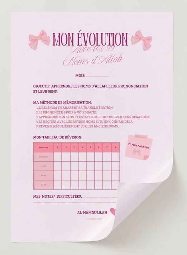 Mon évolution - avec les 99 Noms d’Allah